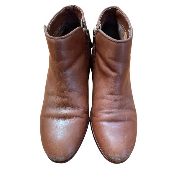 Sam Edelman Petty Leather side zip ankle bootie women’s size 7 brown - Picture 6 of 12